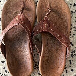 OluKai Brown Leather Sandals
